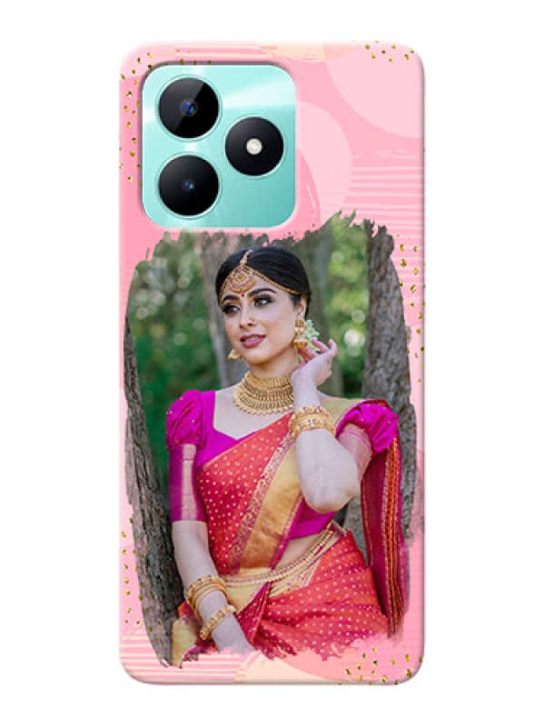 Custom Realme C51 Phone Covers for Girls: Gold Glitter Splash Design