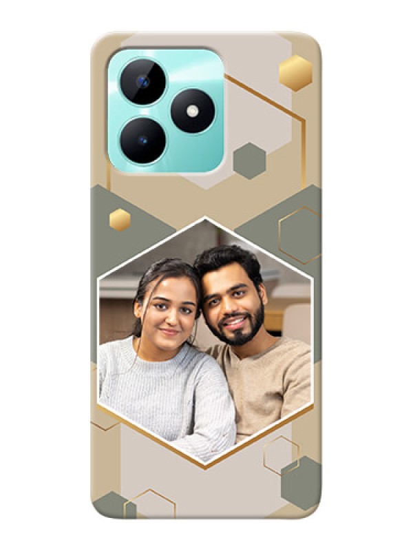 Custom Realme C51 Photo Printing on Case with Stylish Hexagon Pattern Design