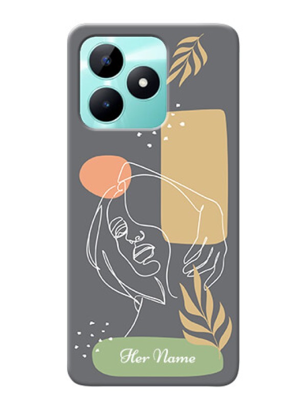 Custom Realme C51 Custom Phone Case with Gazing Woman line art Design