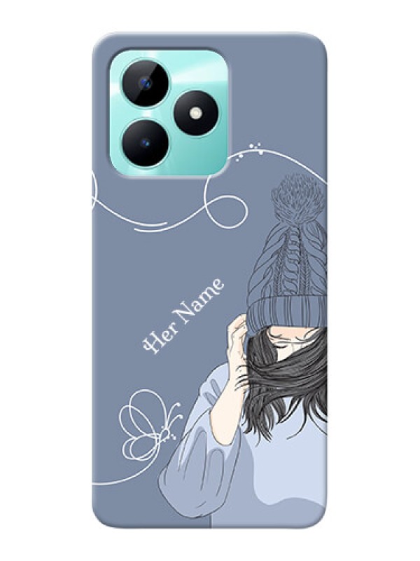 Custom Realme C51 Custom Mobile Case with Girl in winter outfit Design