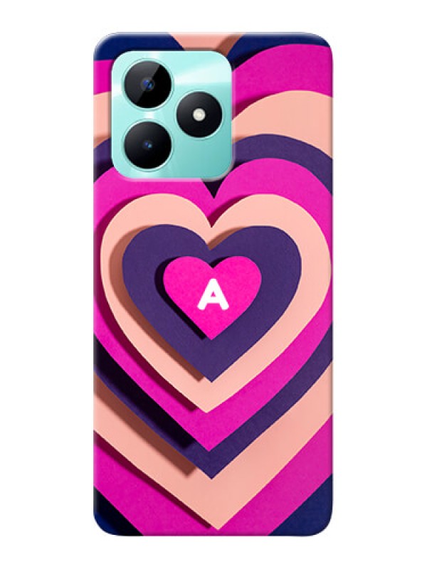 Custom Realme C51 Custom Mobile Case with Cute Heart Pattern Design