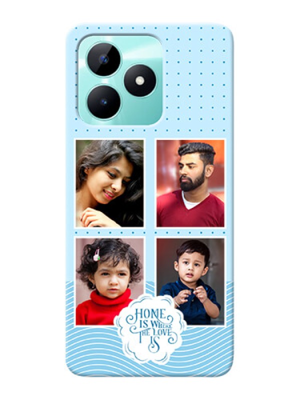 Custom Realme C51 Custom Phone Case with Cute love quote with 4 pic upload Design