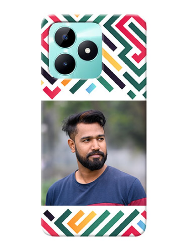 Custom Realme C51 Personalized Phone Case with Colorful Maze Pattern Design