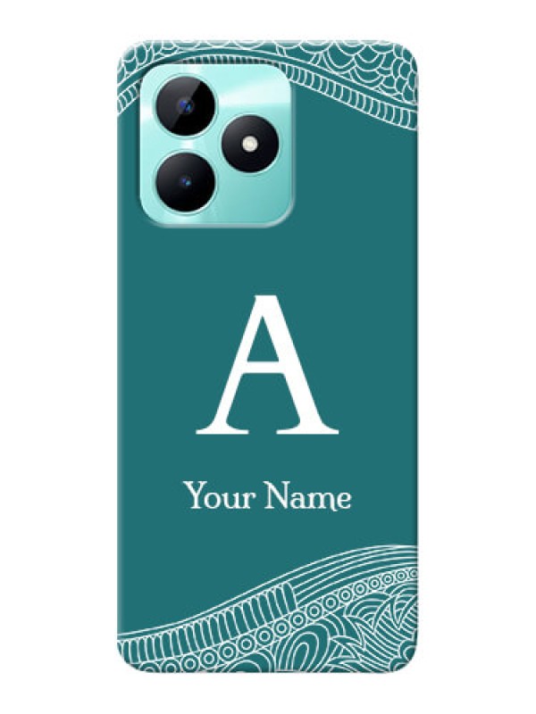 Custom Realme C51 Personalized Phone Case with line art pattern with custom name Design