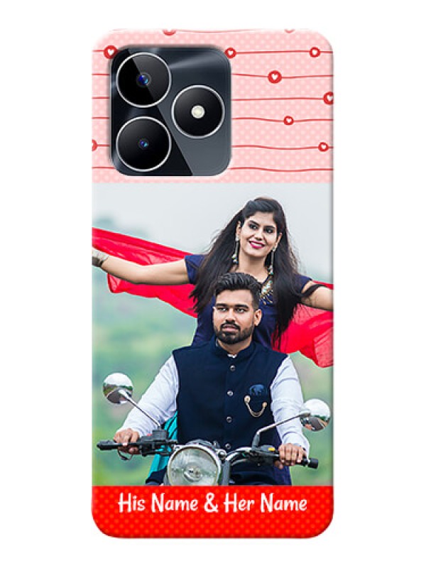 Custom Realme C53 Custom Phone Cases: Red Pattern Case Design