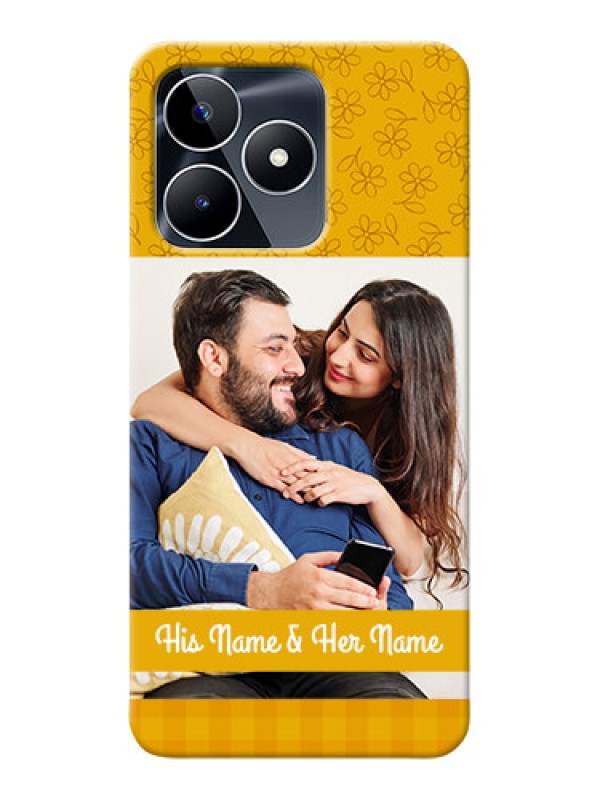 Custom Realme C53 mobile phone covers: Yellow Floral Design