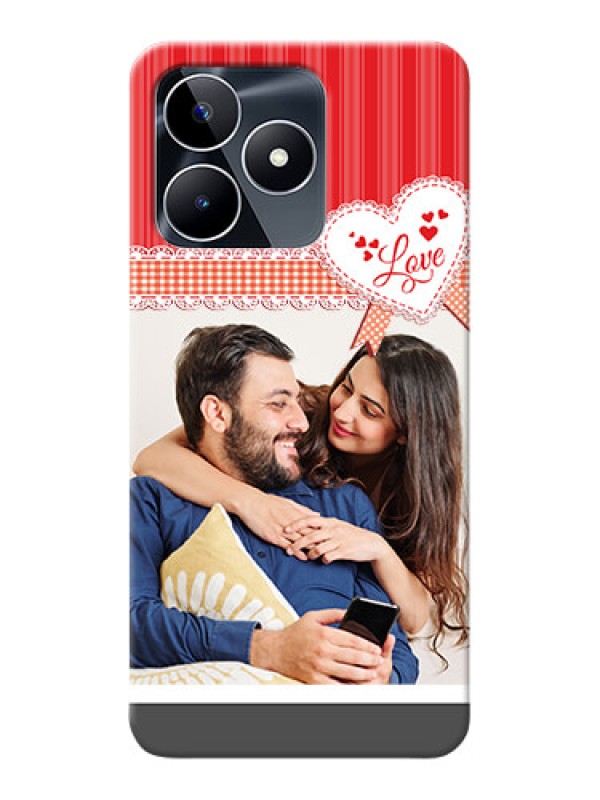 Custom Realme C53 phone cases online: Red Love Pattern Design