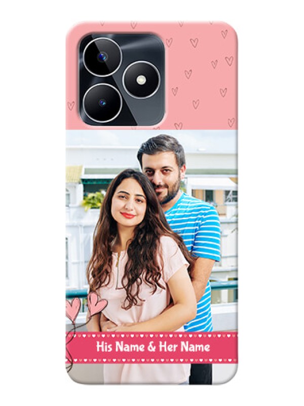 Custom Realme C53 phone back covers: Love Design Peach Color