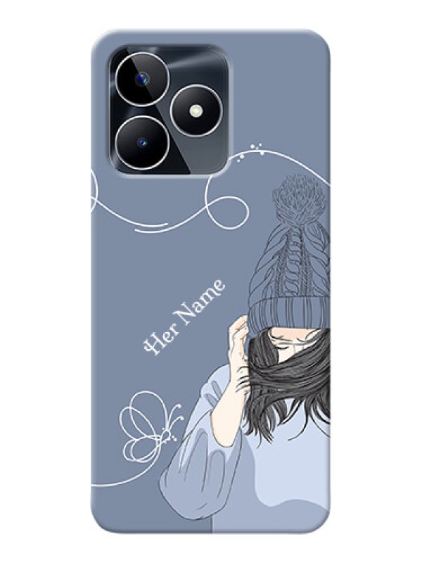 Custom Realme C53 Custom Mobile Case with Girl in winter outfit Design