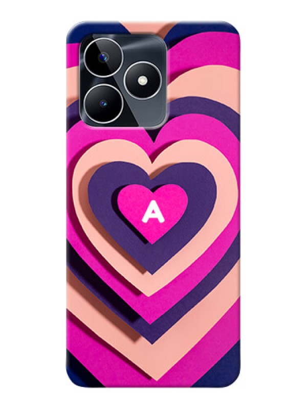 Custom Realme C53 Custom Mobile Case with Cute Heart Pattern Design