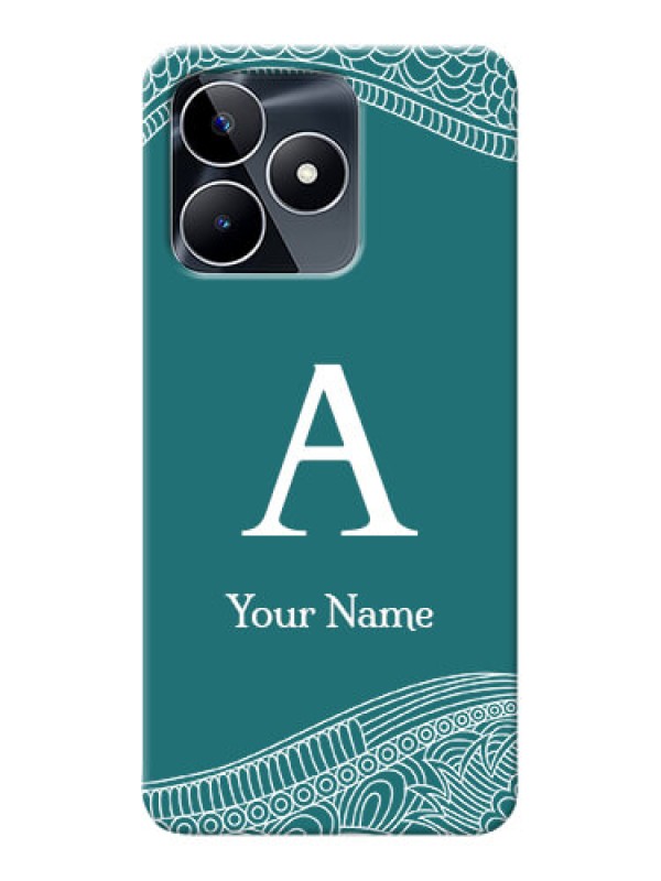 Custom Realme C53 Personalized Phone Case with line art pattern with custom name Design