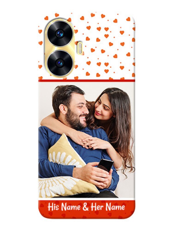 Custom Realme C55 Phone Back Covers: Orange Love Symbol Design