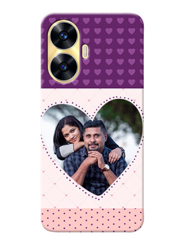 Custom Realme C55 Mobile Back Covers: Violet Love Dots Design