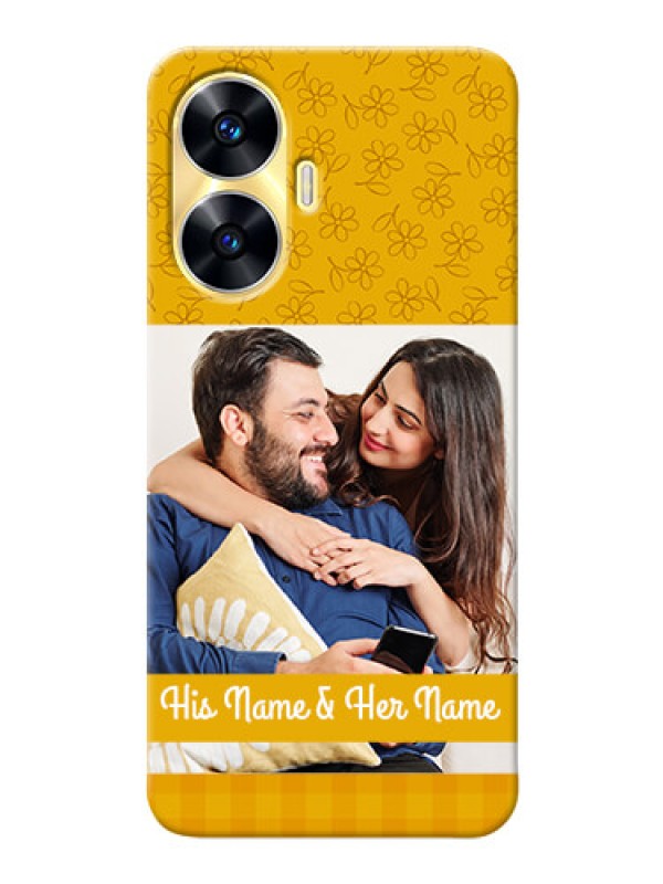 Custom Realme C55 mobile phone covers: Yellow Floral Design