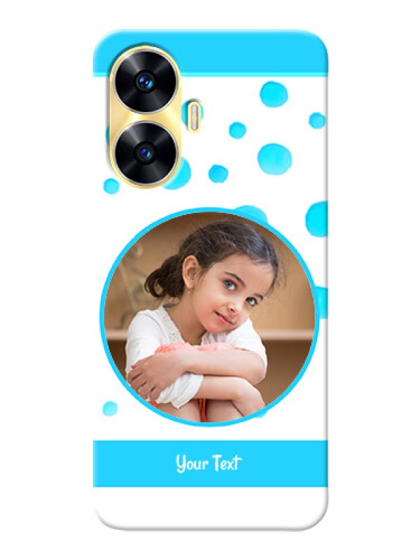 Custom Realme C55 Custom Phone Covers: Blue Bubbles Pattern Design