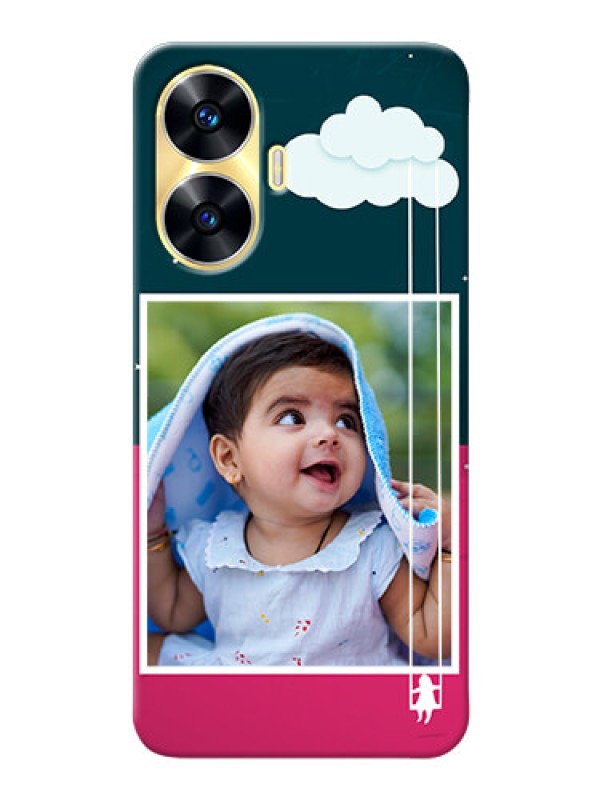Custom Realme C55 custom phone covers: Cute Girl with Cloud Design