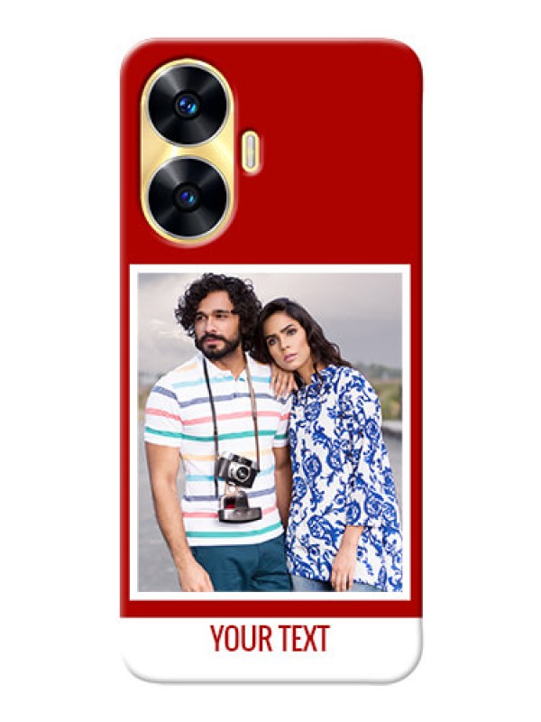 Custom Realme C55 mobile phone covers: Simple Red Color Design