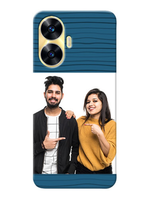 Custom Realme C55 Custom Phone Cases: Blue Pattern Cover Design