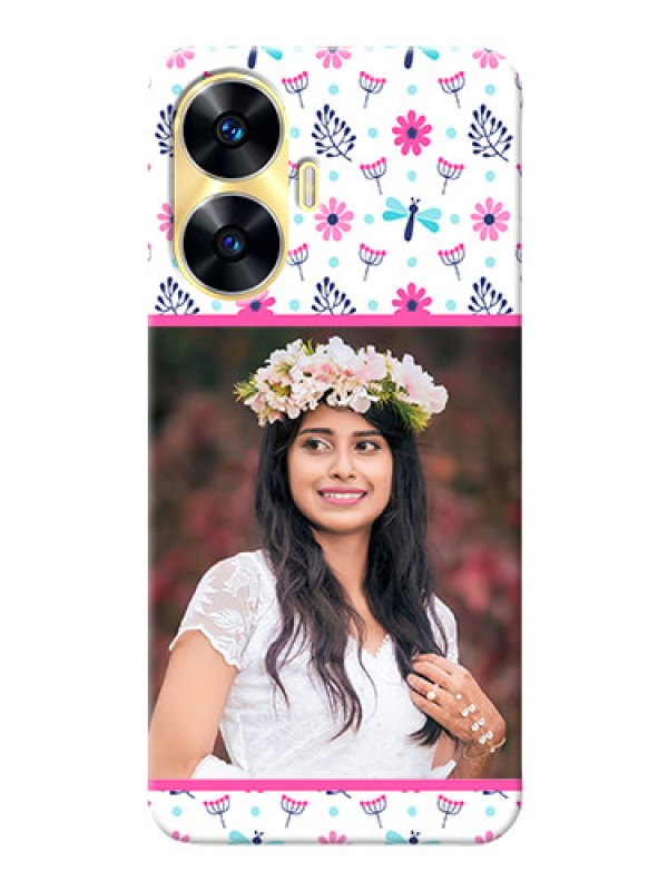 Custom Realme C55 Mobile Covers: Colorful Flower Design