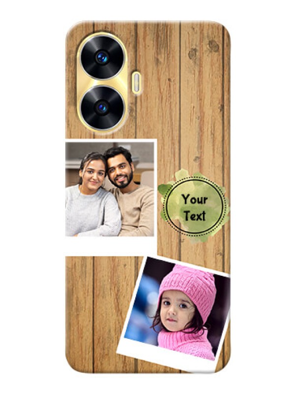Custom Realme C55 Custom Mobile Phone Covers: Wooden Texture Design