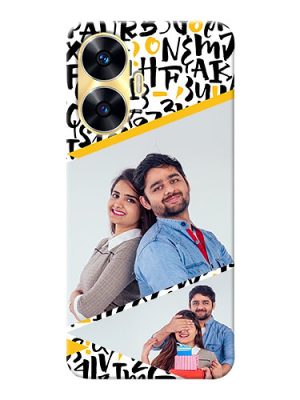 Custom Realme C55 Phone Back Covers: Letters Pattern Design