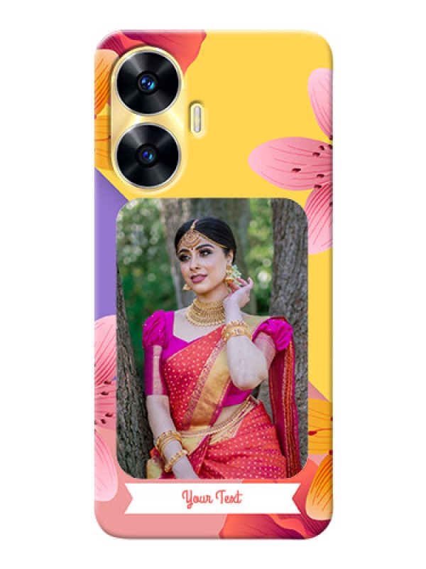 Custom Realme C55 Mobile Covers: 3 Image With Vintage Floral Design