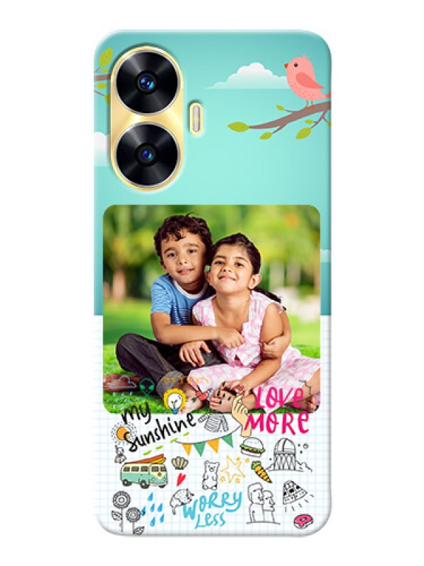 Custom Realme C55 phone cases online: Doodle love Design