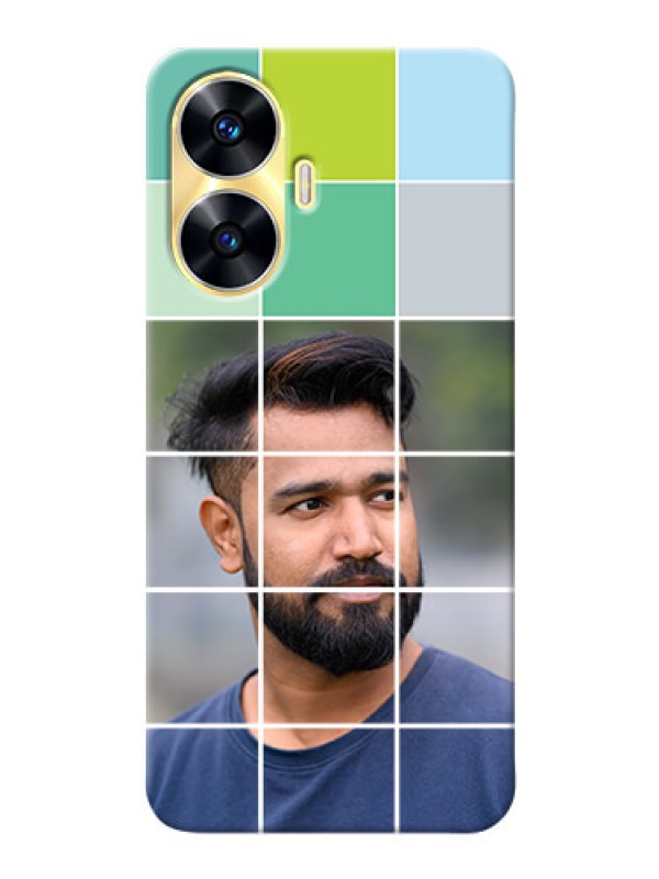 Custom Realme C55 personalised phone covers with white box pattern 