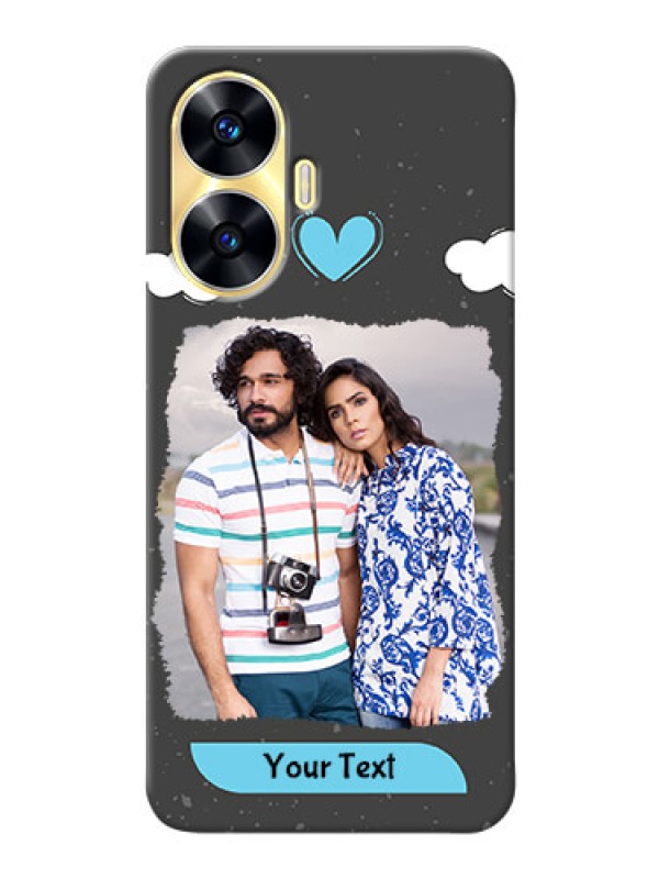 Custom Realme C55 Mobile Back Covers: splashes with love doodles Design