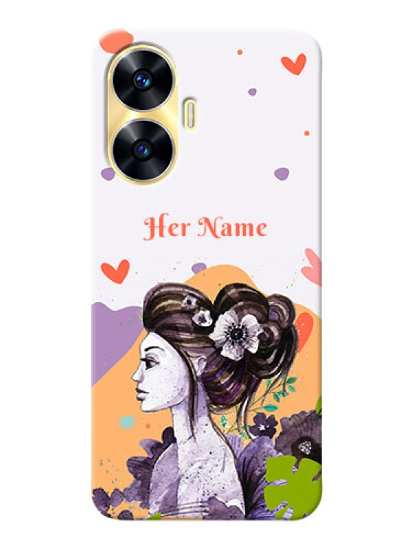 Custom Realme C55 Custom Mobile Case with Woman And Nature Design