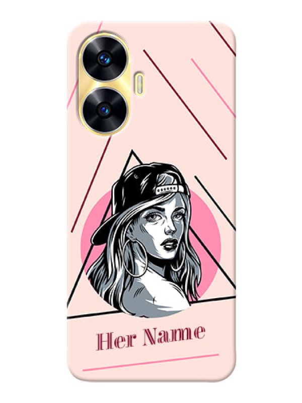 Custom Realme C55 Custom Phone Cases: Rockstar Girl Design