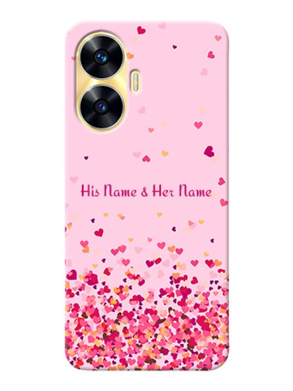 Custom Realme C55 Phone Back Covers: Floating Hearts Design