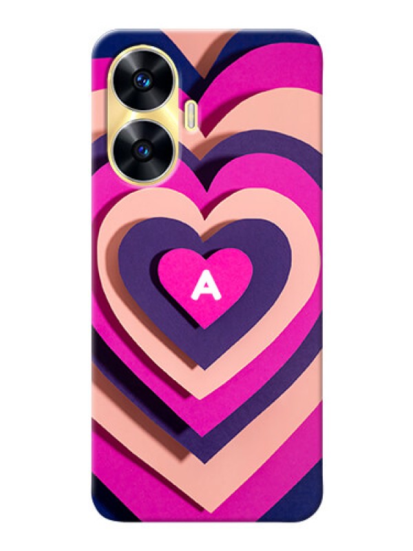 Custom Realme C55 Custom Mobile Case with Cute Heart Pattern Design