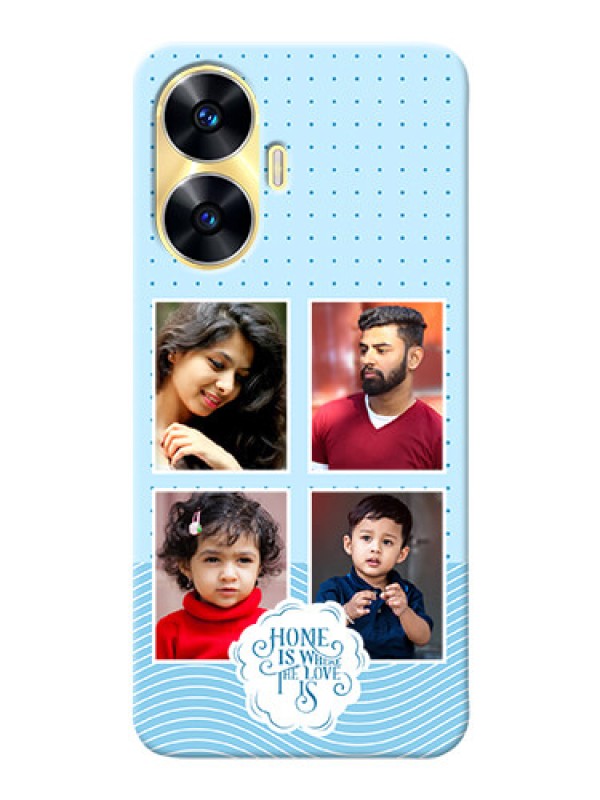 Custom Realme C55 Custom Phone Covers: Cute love quote with 4 pic upload Design