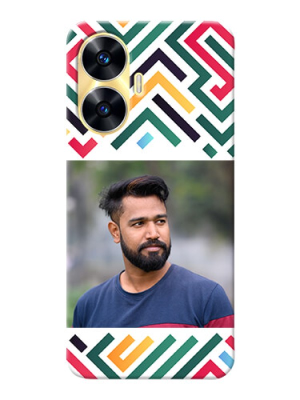 Custom Realme C55 Custom Mobile Case with Colorful Maze Pattern Design