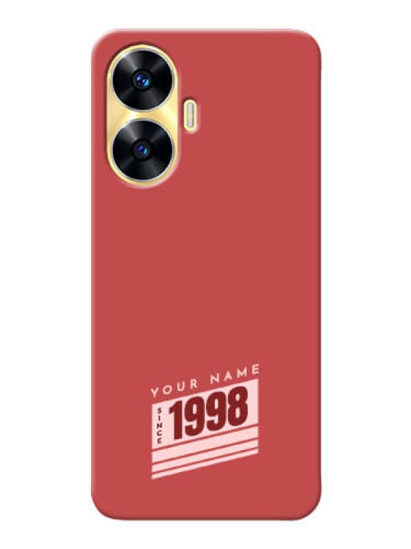 Custom Realme C55 Phone Back Covers: Red custom year of birth Design