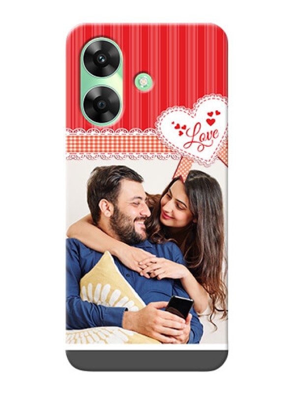 Custom Realme C61 phone cases online: Red Love Pattern Design