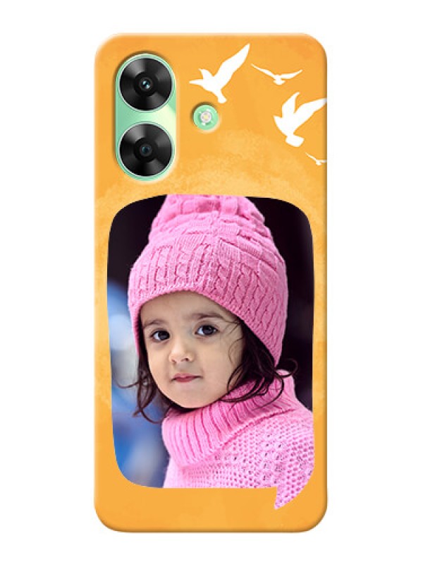 Custom Realme C61 Phone Covers: Water Color Design with Bird Icons