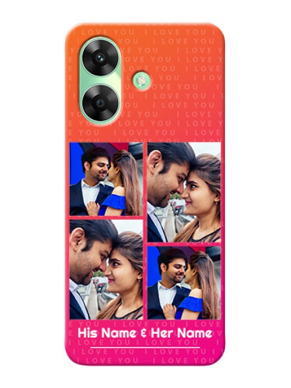 Custom Realme C61 custom back covers: I Love You Pink Design