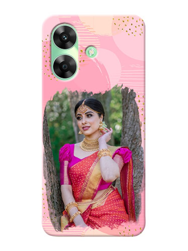 Custom Realme C61 Phone Covers for Girls: Gold Glitter Splash Design