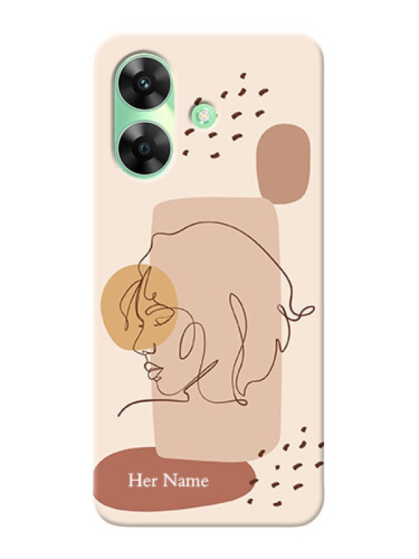 Custom Realme C61 Photo Printing on Case with Calm Woman line art Design
