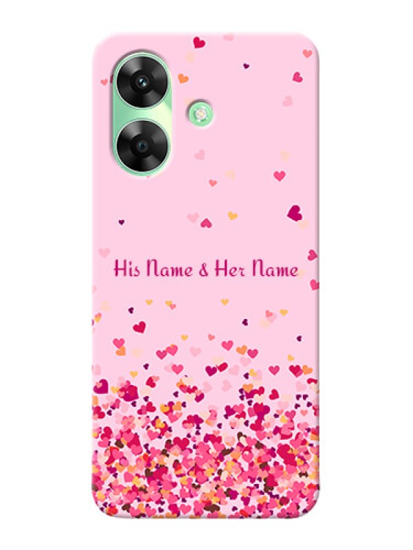 Custom Realme C61 Photo Printing on Case with Floating Hearts Design