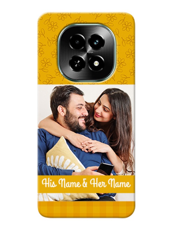 Custom Realme C63 5G Custom Hard Phone Case - Yellow Floral Design