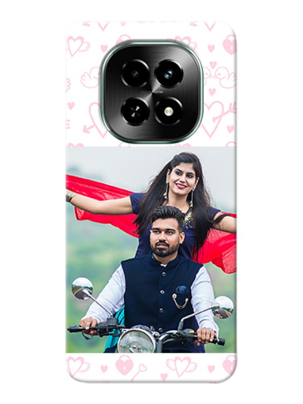 Custom Realme C63 5G Custom Hard Phone Case - Pink Flying Heart Design