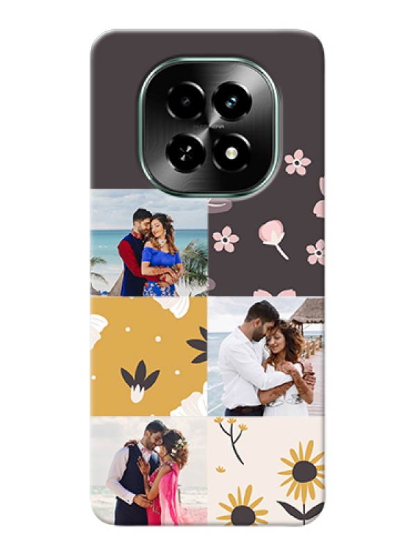 Custom Realme C63 5G Custom Hard Phone Case - 3 Images With Floral Design