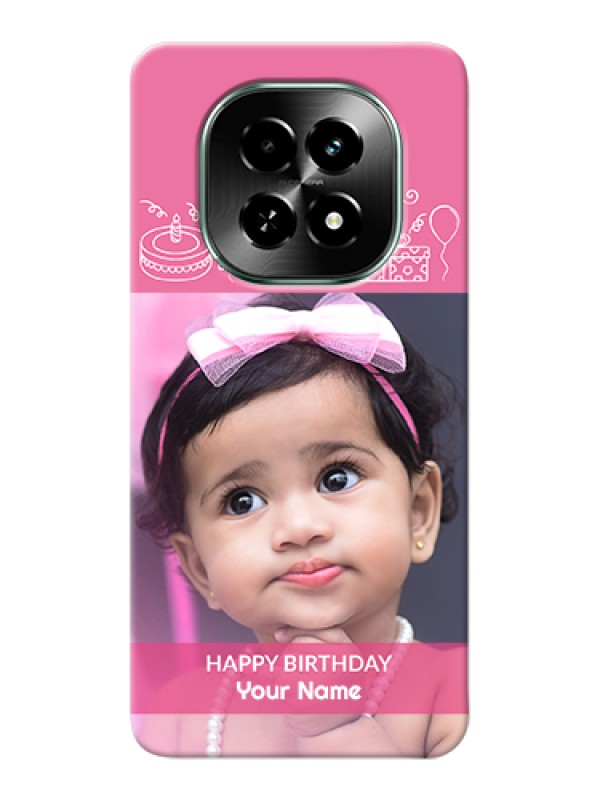 Custom Realme C63 5G Custom Hard Phone Case - With Birthday Line Art Design