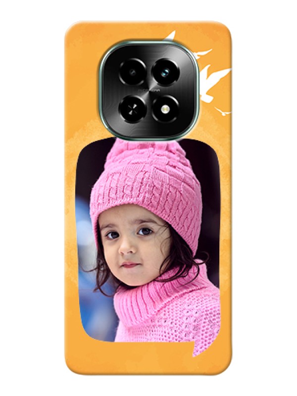 Custom Realme C63 5G Custom Hard Phone Case - Water Color Design With Bird Icons