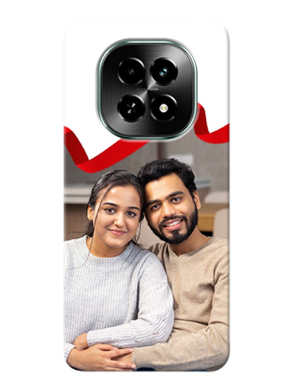 Custom Realme C63 5G Custom Hard Phone Case - Red Ribbon Frame Design