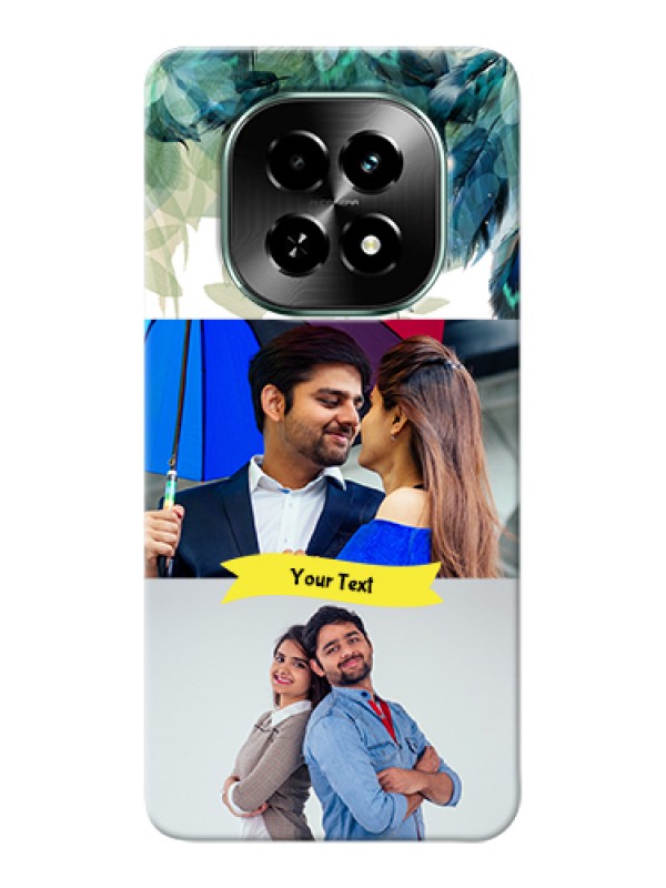 Custom Realme C63 5G Custom Hard Phone Case - Image With Boho Peacock Feather Design