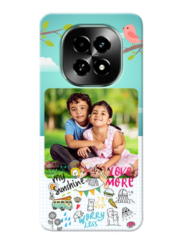 Custom Realme C63 5G Custom Hard Phone Case - Doodle Love Design